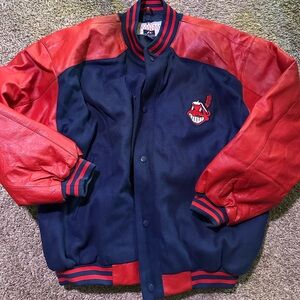 Cleveland Indians vintage leather bomber jacket